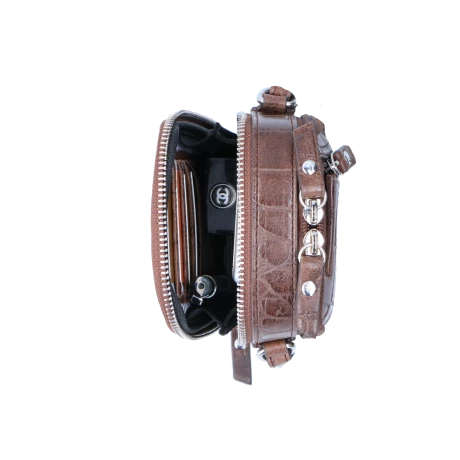 LouLou Essentiels Vintage Croco Mobilebag Cacao 7 LouLou Essentiels Vintage Croco Mobilebag Cacao - Afbeelding 5