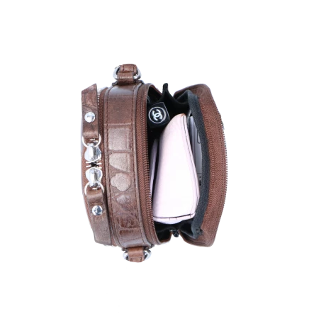 LouLou Essentiels Vintage Croco Mobilebag Cacao 8 LouLou Essentiels Vintage Croco Mobilebag Cacao - Afbeelding 6