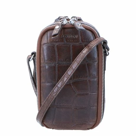 LouLou Essentiels Vintage Croco Mobilebag Cacao 3 LouLou Essentiels Vintage Croco Mobilebag Cacao