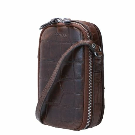 LouLou Essentiels Vintage Croco Mobilebag Cacao 4 LouLou Essentiels Vintage Croco Mobilebag Cacao - Afbeelding 2