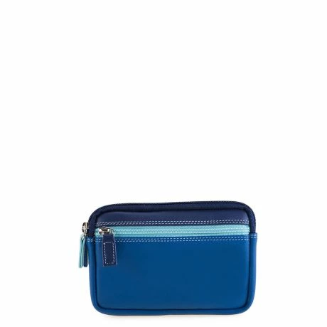 Mywalit Small Leather Double Zip Purse Portemonnee Denim 3 Mywalit Small Leather Double Zip Purse Portemonnee Denim