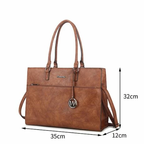 Wimona Franca Schoudertas Laptop 13.3" Cognac 5 Wimona Franca Schoudertas Laptop 13.3" Cognac - Afbeelding 3