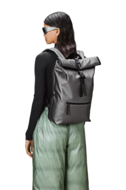 Rains Rolltop 16" Rucksack Metallic Grey -NL Rugzak Verkoopwinkel 13320 metallicgrey women 1