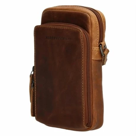 Hide & Stitches Japura Telefoontasje Cognac 4 Hide & Stitches Japura Telefoontasje Cognac - Afbeelding 2
