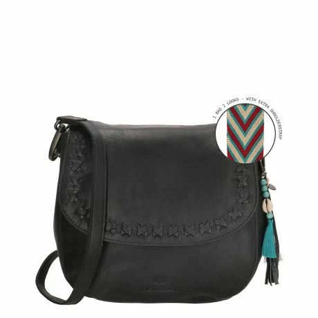 Micmacbags Friendship Klep Schoudertas Zwart 3 Micmacbags Friendship Klep Schoudertas Zwart