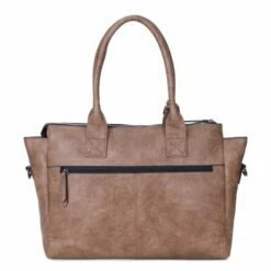 Wimona Catarina One Schoudertas Taupe -NL Rugzak Verkoopwinkel 2031 kleur taupe achterkant
