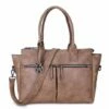 Wimona Catarina One Schoudertas Taupe -NL Rugzak Verkoopwinkel 2031 kleur taupe voorkant