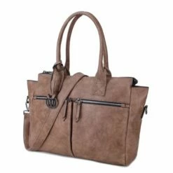 Wimona Catarina One Schoudertas Taupe -NL Rugzak Verkoopwinkel 2031 kleur taupe zijkant
