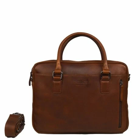 DSTRCT Premium Collection Laptopbag 14" Cognac 4 DSTRCT Premium Collection Laptopbag 14" Cognac - Afbeelding 2