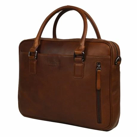 DSTRCT Premium Collection Laptopbag 14" Cognac 5 DSTRCT Premium Collection Laptopbag 14" Cognac - Afbeelding 3