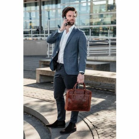 DSTRCT Premium Collection Laptopbag 14" Cognac 7 DSTRCT Premium Collection Laptopbag 14" Cognac - Afbeelding 5