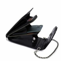 MOSZ Telefoontasje Nature Vintage Black Brushed Silver -NL Rugzak Verkoopwinkel 3 vintage black silver