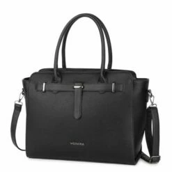 Wimona Sienna Schoudertas Laptop 15.6" Black 8 Wimona Sienna Schoudertas Laptop 15.6" Black -NL Rugzak Verkoopwinkel 3080 kleur zwart zijkant