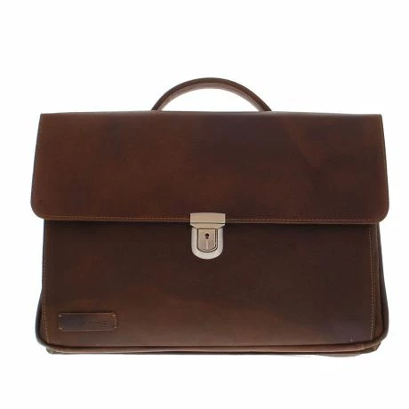 Plevier Vintage Manchester Laptoptas 3-vaks 17.3" Brown 3 Plevier Vintage Manchester Laptoptas 3-vaks 17.3" Brown