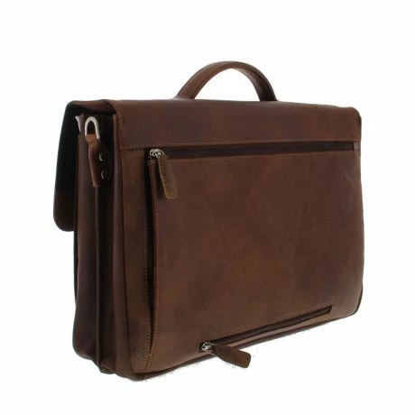 Plevier Vintage Manchester Laptoptas 3-vaks 17.3" Brown 5 Plevier Vintage Manchester Laptoptas 3-vaks 17.3" Brown - Afbeelding 3
