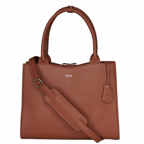 Socha Diamond Leather Businessbag 10-14" Cognac 5 Socha Diamond Leather Businessbag 10-14" Cognac - Afbeelding 3