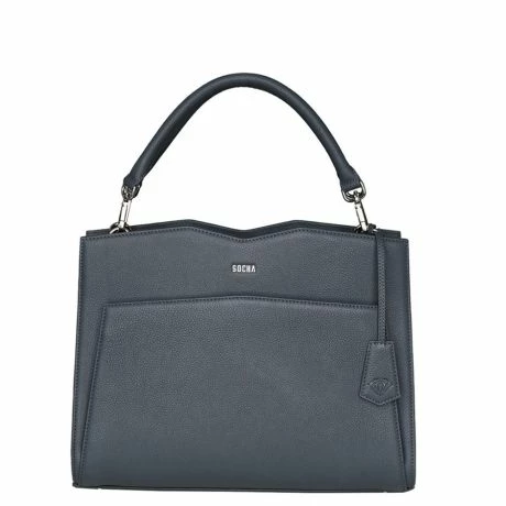Socha Diamond Leather Shoulder Businessbag 12-14" Grey 3 Socha Diamond Leather Shoulder Businessbag 12-14" Grey
