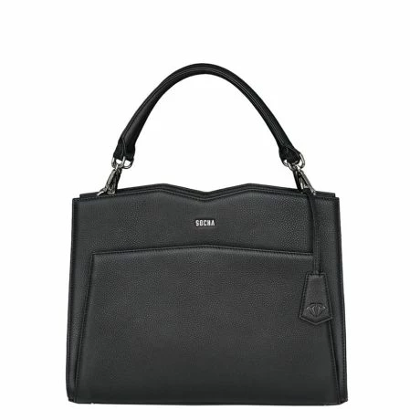 Socha Diamond Leather Shoulder Businessbag 12-14" Black 3 Socha Diamond Leather Shoulder Businessbag 12-14" Black