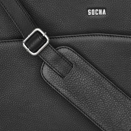 Socha Diamond Leather Shoulder Businessbag 12-14" Black 9 Socha Diamond Leather Shoulder Businessbag 12-14" Black - Afbeelding 7