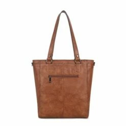 Wimona Fatma Shopper Laptop 13.3" Cognac -NL Rugzak Verkoopwinkel 4090 kleur cognac achterkant