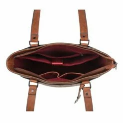 Wimona Fatma Shopper Laptop 13.3" Cognac -NL Rugzak Verkoopwinkel 4090 kleur cognac binnenkant