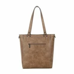 Wimona Fatma Shopper Laptop 13.3" Taupe -NL Rugzak Verkoopwinkel 4090 kleur taupe achterkant