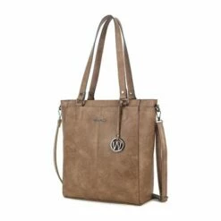 Wimona Fatma Shopper Laptop 13.3" Taupe -NL Rugzak Verkoopwinkel 4090 kleur taupe zijkant