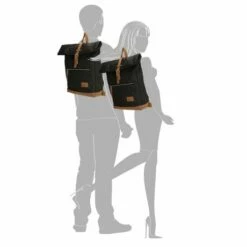 Enrico Benetti Santiago Rolltop Rugtas 15" Zwart -NL Rugzak Verkoopwinkel 46159 001 silhouette