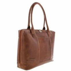 Plevier Fiera Laptop Damestas 15.6" Cognac -NL Rugzak Verkoopwinkel 475 cognac zijkant voor