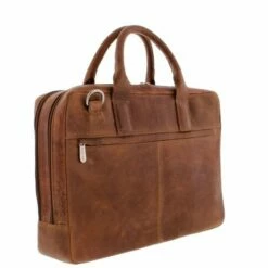 Plevier Sandyford Laptoptas 2-Vaks 15.6" Cognac -NL Rugzak Verkoopwinkel 482 3 cognac zijkant achter