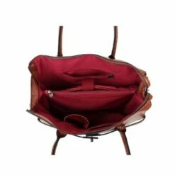 Wimona Sofia Schoudertas Croco Cognac -NL Rugzak Verkoopwinkel 5003 kleur cognac binnenkant