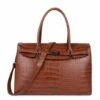 Wimona Sofia Schoudertas Croco Cognac -NL Rugzak Verkoopwinkel 5003 kleur cognac voorkant