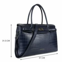 Wimona Sofia Schoudertas Croco Navy -NL Rugzak Verkoopwinkel 5003 kleur donkerblauw met afmeting