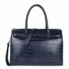 Wimona Sofia Schoudertas Croco Navy -NL Rugzak Verkoopwinkel 5003 kleur donkerblauw voorkant