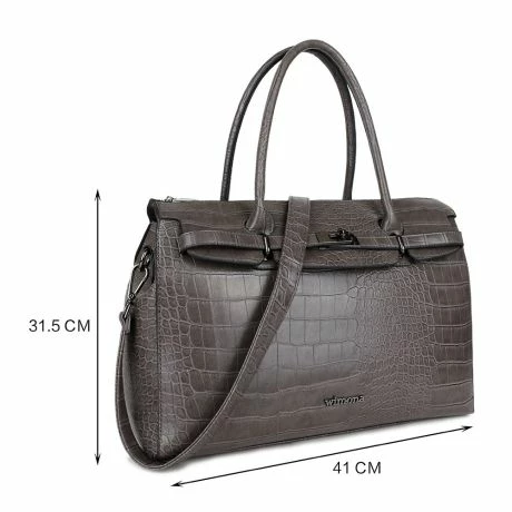 Wimona Sofia Schoudertas Croco Grey 5 Wimona Sofia Schoudertas Croco Grey - Afbeelding 3
