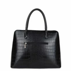 Wimona Luisa Schoudertas Croco Black -NL Rugzak Verkoopwinkel 5004 kleur zwart achterkant