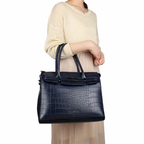Wimona Liona Handtas Croco Navy 10 Wimona Liona Handtas Croco Navy - Afbeelding 8