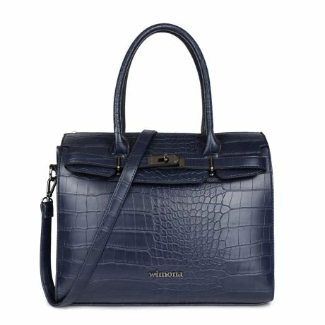 Wimona Liona Handtas Croco Navy 3 Wimona Liona Handtas Croco Navy