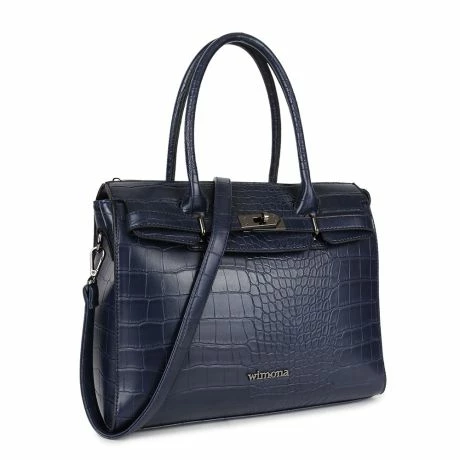 Wimona Liona Handtas Croco Navy 4 Wimona Liona Handtas Croco Navy - Afbeelding 2