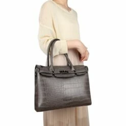 Wimona Liona Handtas Croco Grey 17 Wimona Liona Handtas Croco Grey -NL Rugzak Verkoopwinkel 5005 kleur grijs 1