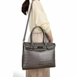 Wimona Liona Handtas Croco Grey 16 Wimona Liona Handtas Croco Grey -NL Rugzak Verkoopwinkel 5005 kleur grijs 2