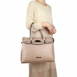 Wimona Liona Handtas Croco Taupe -NL Rugzak Verkoopwinkel 5005 kleur licht taupe 1