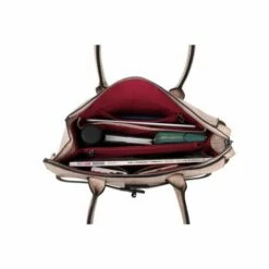 Wimona Liona Handtas Croco Taupe -NL Rugzak Verkoopwinkel 5005 kleur licht taupe binnenkant 2