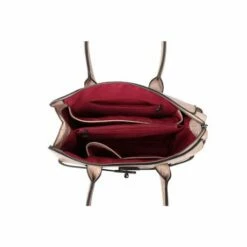 Wimona Liona Handtas Croco Taupe -NL Rugzak Verkoopwinkel 5005 kleur licht taupe binnenkant