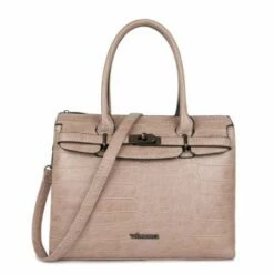 Wimona Liona Handtas Croco Taupe