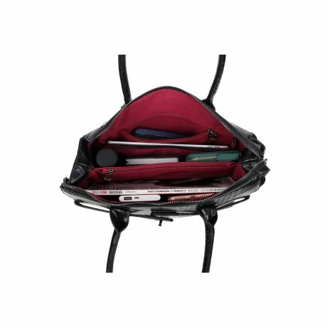 Wimona Liona Handtas Croco Black 8 Wimona Liona Handtas Croco Black - Afbeelding 6