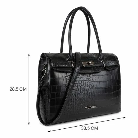 Wimona Liona Handtas Croco Black 5 Wimona Liona Handtas Croco Black - Afbeelding 3