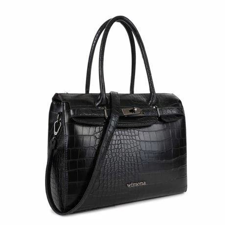 Wimona Liona Handtas Croco Black 4 Wimona Liona Handtas Croco Black - Afbeelding 2