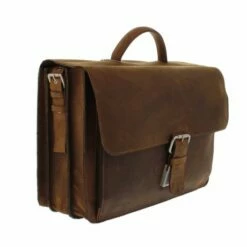 Plevier Retro Newton Laptoptas Vintage 3-Vaks 15.6" Brown -NL Rugzak Verkoopwinkel 553 2 zijkant voor