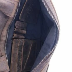 Plevier Retro Bell Laptoptas 2-Vaks 13-15" Dark Brown -NL Rugzak Verkoopwinkel 554 2 binnenkant02